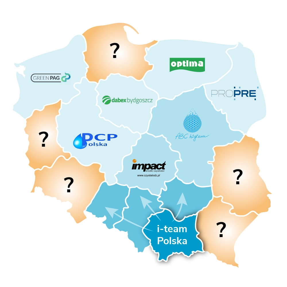 mapa dystrybutorów i-team